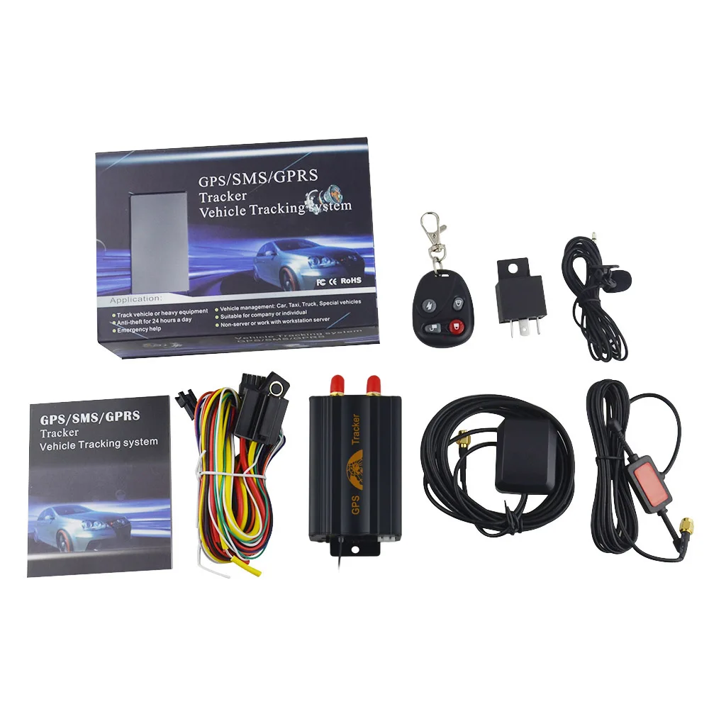 Coban gps SMS GPRS трекер TK103B gps 103B датчик топлива сигнализация глубокого сна Сигнализация, отслеживающая движение автомобиля gps трекер 12-24 В - Цвет: With box