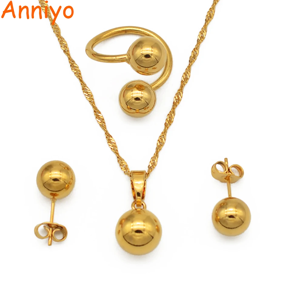 Ожерелье и серьги Anniyo из бисера кольцо для женщин/девушек Модный очаровательный