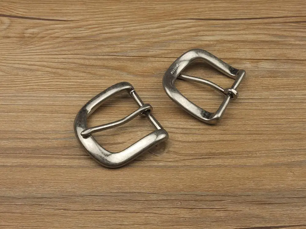 Solid Antique Silver Center Bar Pin Belt Buckle Fits 40mm DIY Leathercraft Belts