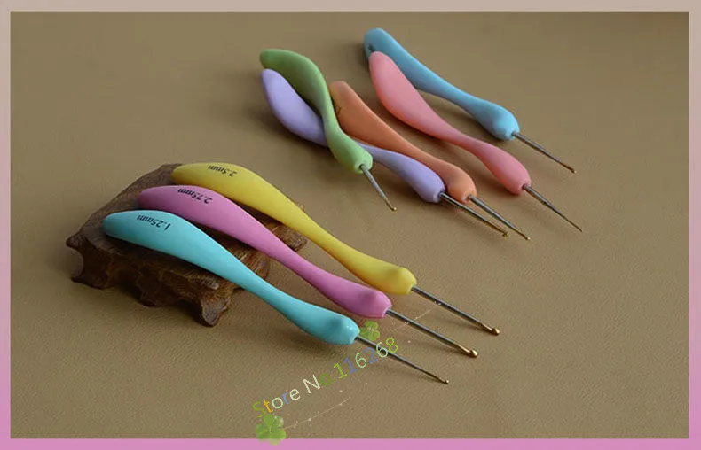 8 штук, крючок для вязания крючком, ПВХ булавки, яркие цветные гнущиеся ложки, пластиковый набор, вязальные иглы [1,0 мм-2,75 мм], инструменты для плетения t50