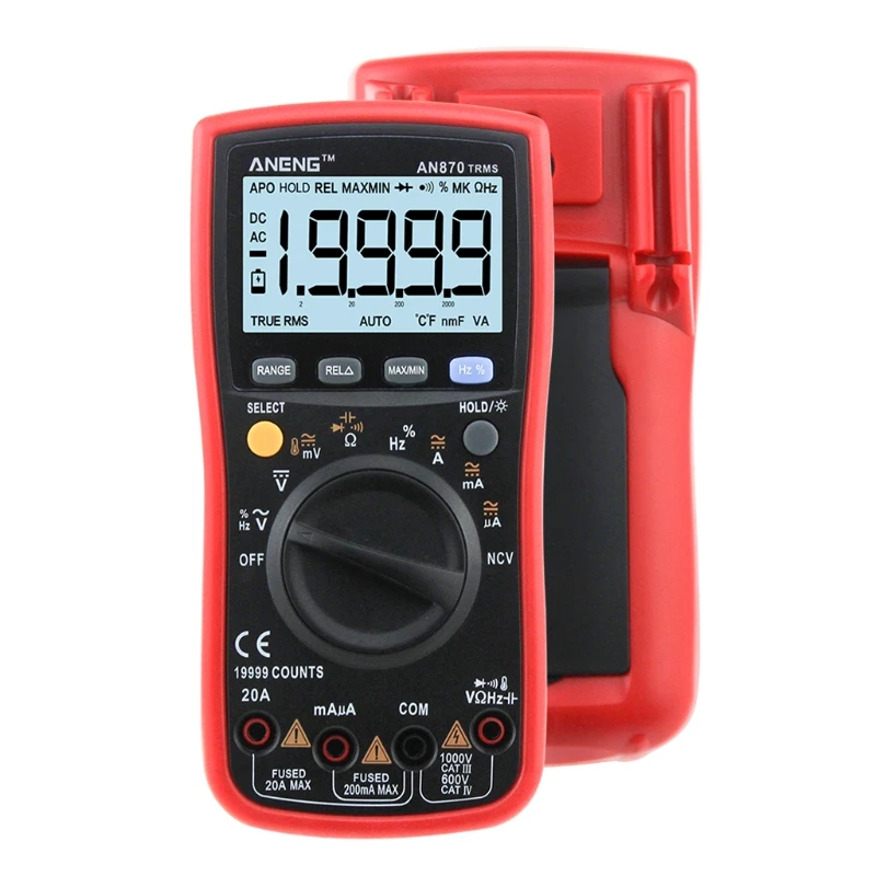 

AN870 19999 COUNTS Digital Multimeter True-RMS Voltage Ammeter Current Meter