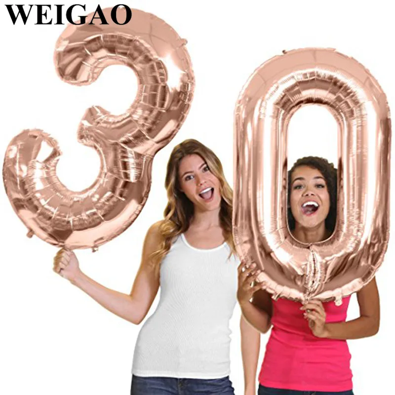 1Pc 40inch Giant 0-9 Birthday Number Balloons Digit Foil Balloon Wedding Anniversary Decorations Helium Balon Birthday Supplies