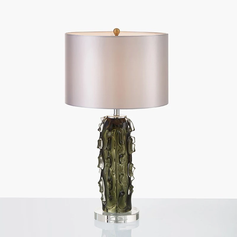

Modern Table Lamp Glass Fabric Bedside Lamp Bedroom Living Room Table Lights Home Deco Desk Lamp Cover Loft Hotel Desk Light