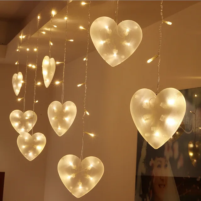 Marriage Room Decoration Supplies Gemini Led Heart Shaped Modeling Marriage Room Decoration Supplies Gemini Led Heart Shaped Modeling Lantern String Love Ice Bar Lights