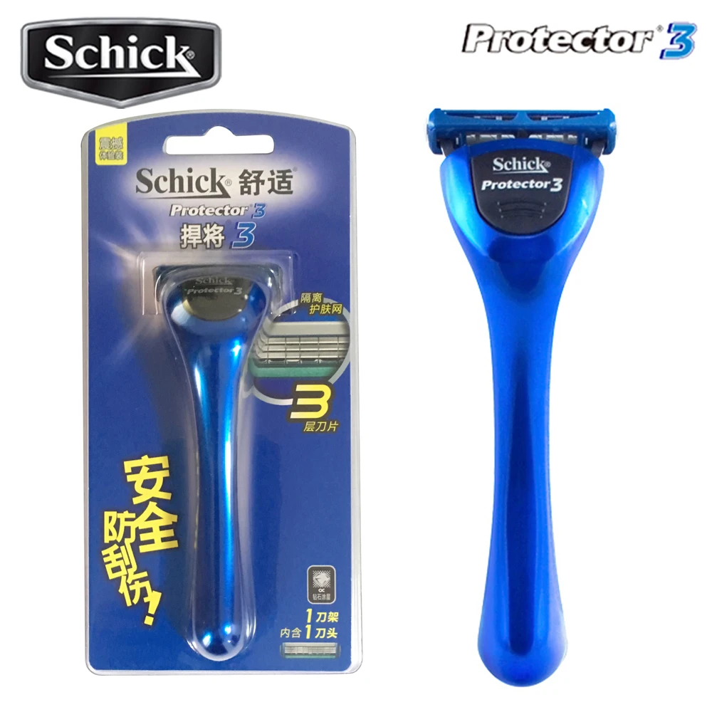 Schick Protector 3d Diamond Razor 1 Razor + 1 Blade Safety Manual Shaver  Men Hair Beard Shaving Razor In Stock