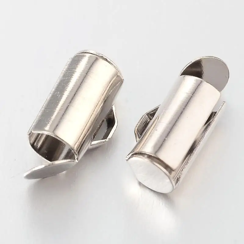 1000pcs Brass Slide On End Clasp Tubes Slider End Caps Metal Findings