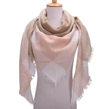 VEITHDIA зимний треугольный шарф для женщин, брендовая дизайнерская шаль, кашемировые клетчатые шарфы, одеяло,, Прямая поставка
