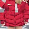 Manteau d'hiver Long pour femme, Parka épaisse en coton, vêtements rouges à capuche, nouvelle mode 2022 ► Photo 3/6