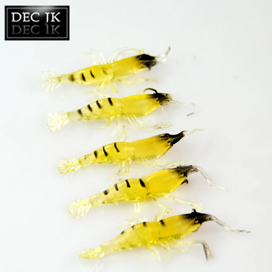 12PCS Artificial Shrimp Fishing Bait Sabiki Crank Baits Soft Silicone Fake Lures Slow Sinking Plug Worm Suit For Fishing Lure Set (6)