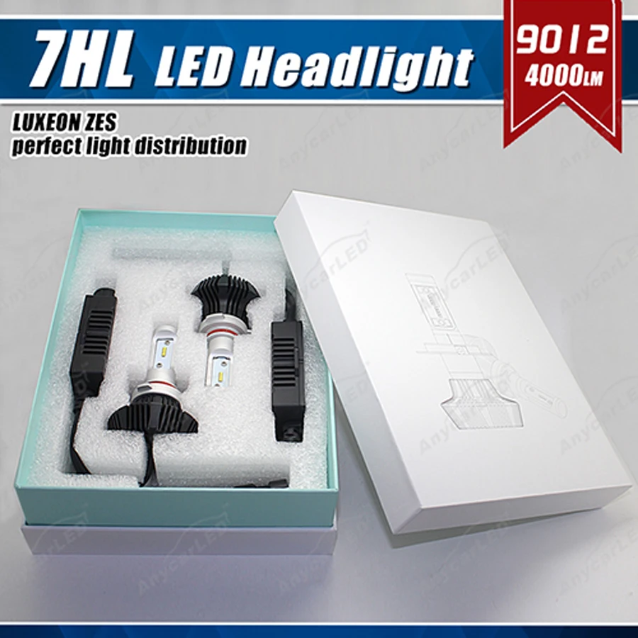 1 комплект 9012 HIR2 50 Вт 8000LM G7 светодиодный фар LUMI LUXEON ZES чипы безвентиляторный чистый