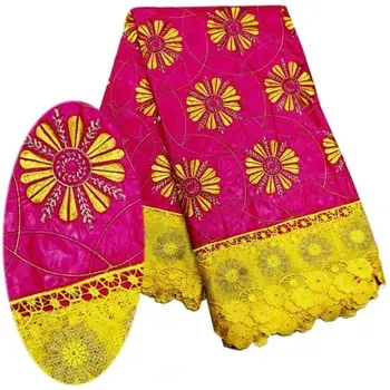 

5Yards African Guipure Lace Fabric 2017 High Quality Net Lace Fabric Bazin Riche With Cord Lace Getzner Embroidery Evening Dress