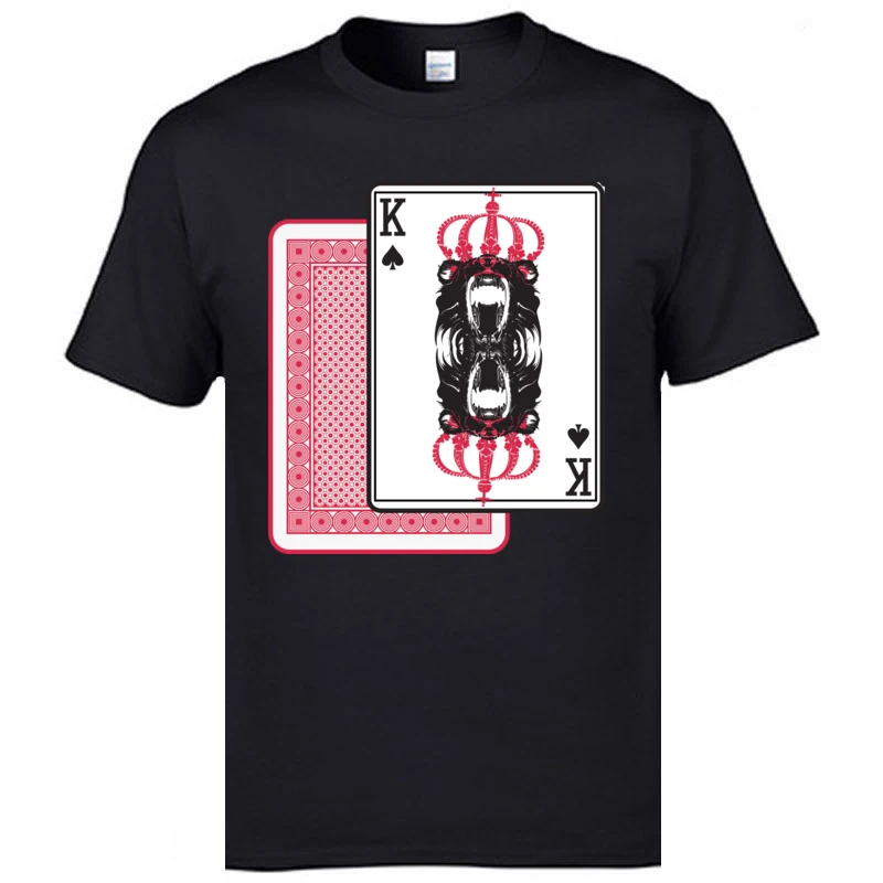 buy Funny Mens Print Fitness Tee Shirts Lord Of King Card Lion Novelty Design Fashion Crewneck Summer Autumn T Shirts Custom