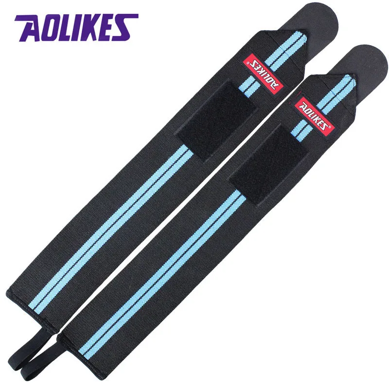 AOLIKES 2 Pcs Powerlifting font b Weight b font font b Lifting b font Wristbands Gym