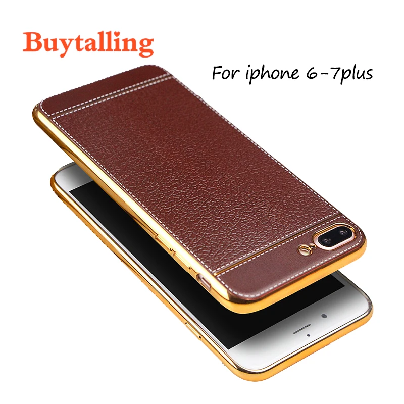 

2017 new design Plating texture soft case for man Protective Housing Coque Cover Case & Gift for iphone 6 iphone7 plus