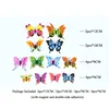 New 12pcs/set 3D Double layer Pteris butterfly Wall Sticker Home decoration Colorful Butterflies on wall Magnet Fridge stickers 2