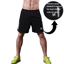 Бермуды бренд хамек высокого качества мужские спортивные беговые шорты для тренажерного зала компрессионные с подкладкой светоотражающий дизайн