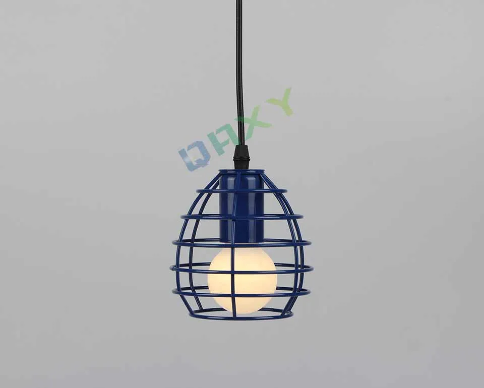 Античный Зеленый Красный Синий подвесной светильник Лофт подвесной светильник железная клетка подвесной светильник для столовой фитинг светильник [D1620]