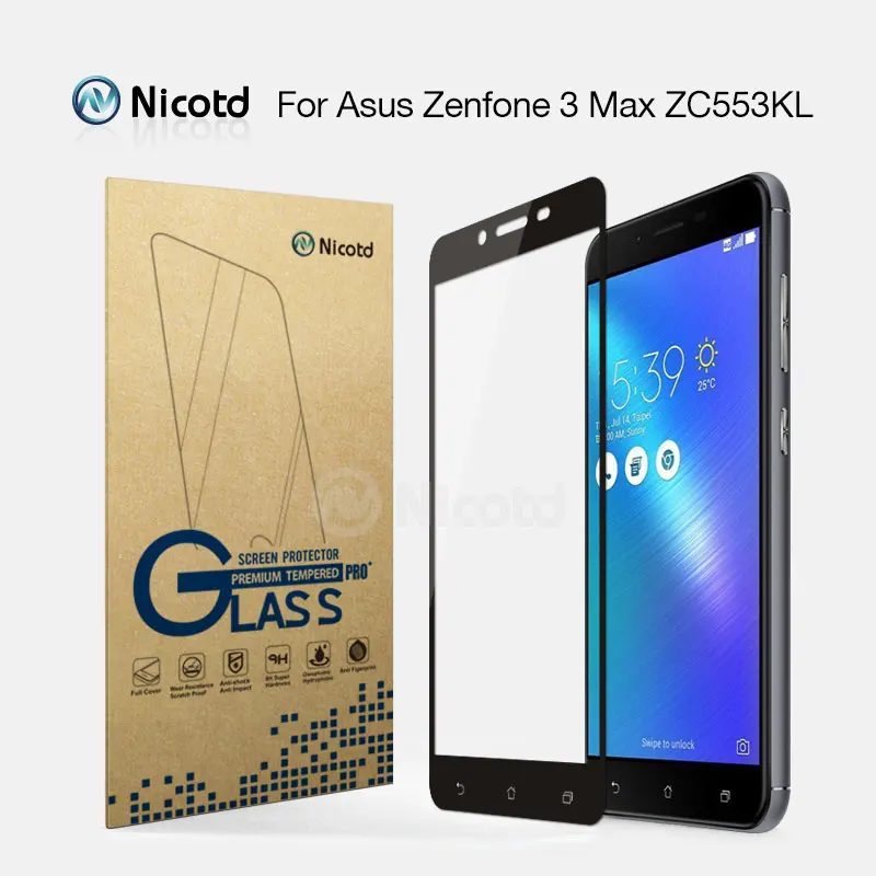 Полноэкранное закаленное стекло Nicotd 2.5D для Asus Zenfone 3 Max ZC553KL мобильный телефон с 5