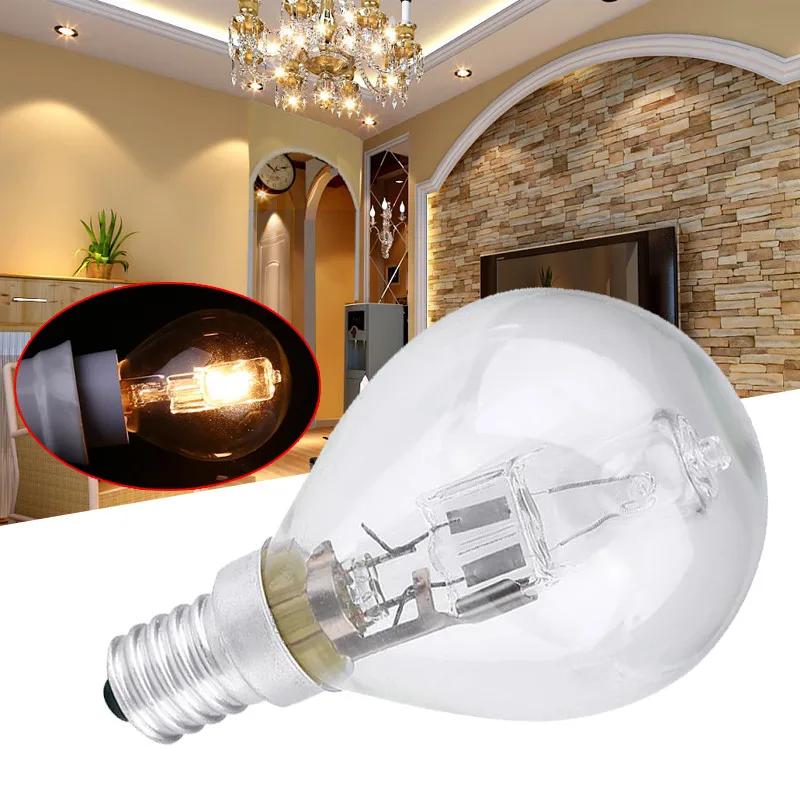 

E14 G45 Halogen Lamp Bulb 42W Energy Saving Home Indoor Lighting Household AC 220V-240V