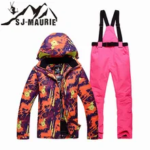 Толстый теплый лыжный костюм для женщин, водонепроницаемый ветрозащитный лыжный костюм и куртка для сноубординга, комплект со штанами, женские зимние костюмы, одежда для улицы
