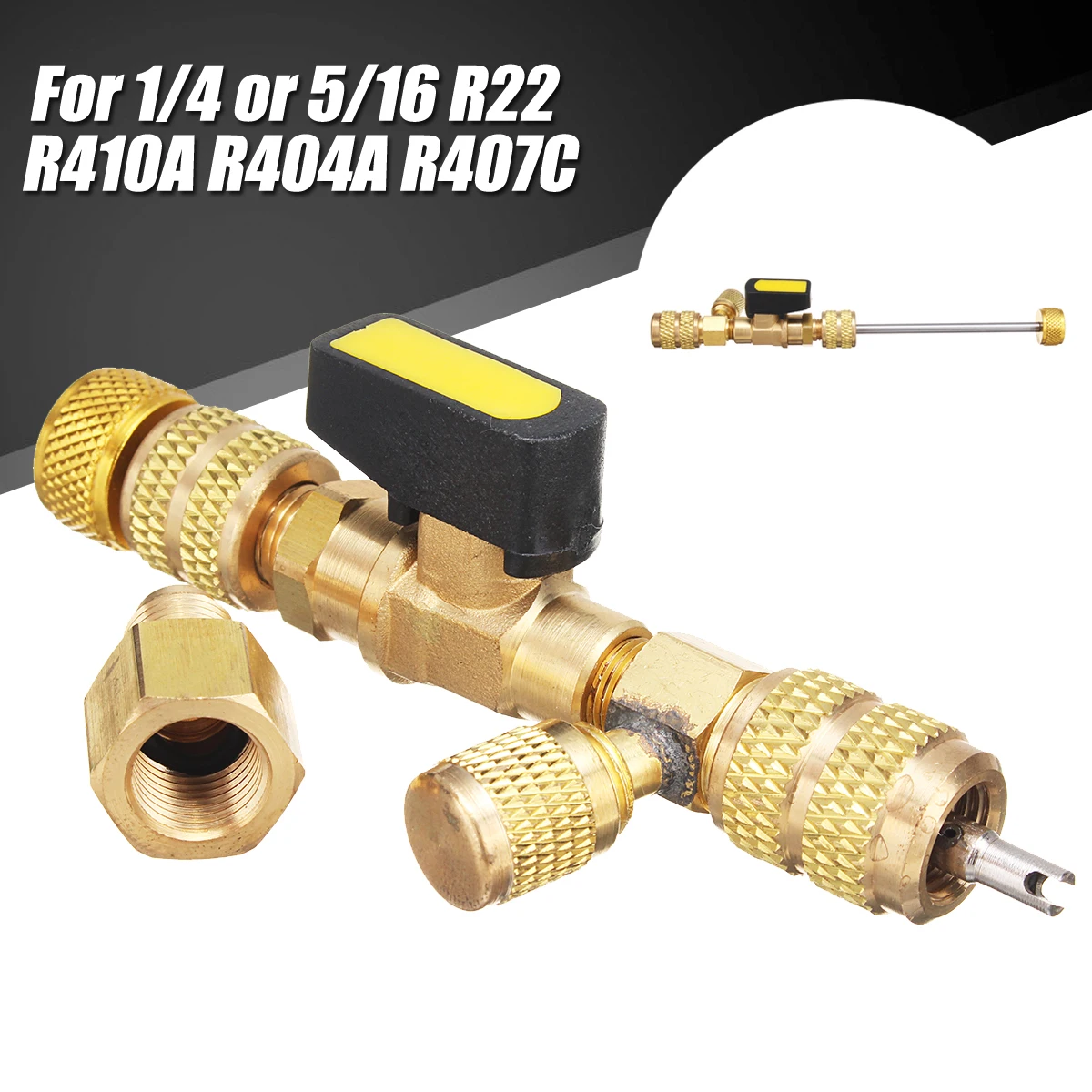 

Doersupp Valve Core Quick Remover Port Switch Installer Tool For 1/4" or 5/16" R22 R410A R404A R407C for Air Conditioning