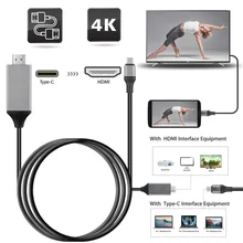 2 м USB-C type C до 4 к HDMI HDTV Кабель-адаптер без конвертера требуется подключи и играй для samsung Galaxy S8 S9 Macbook