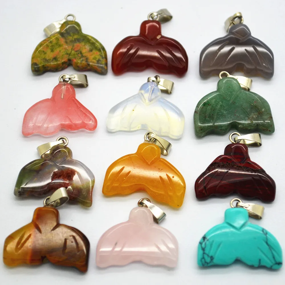 

Wholesale Lot 2020 New Top Sale Fashion Natural Stone Angel Wings Pendants Charms For Necklaces Fine Jewelry Making 12pcs