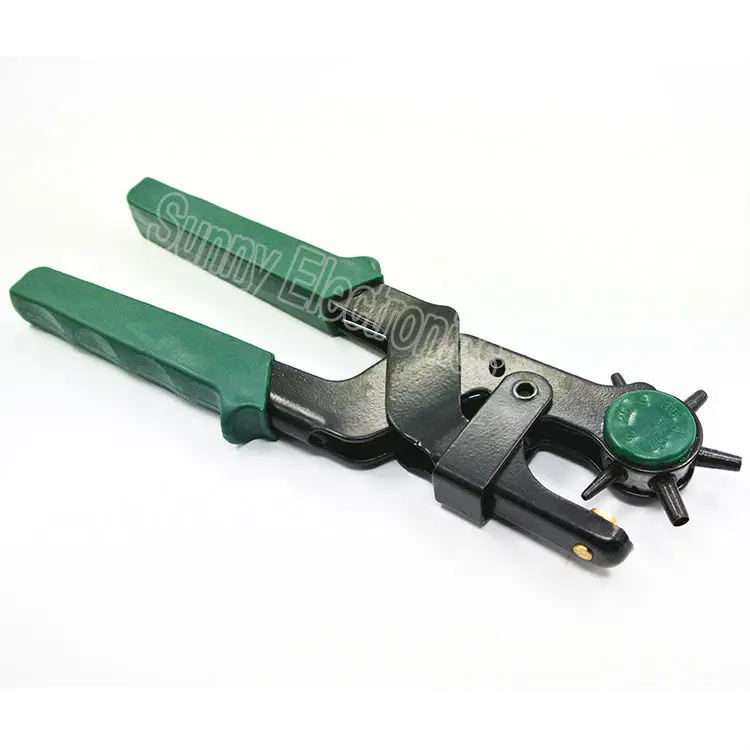 LEATHER REVOLVING HOLE PUNCH Heavy Duty 6 Size Pliers Punch Belt Holes