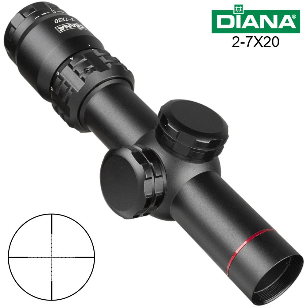 DIANA HD 2 7x20 прицел Mil Dot оптический с прицельной сеткой охотничьи прицелы Открытый тактический для ружья