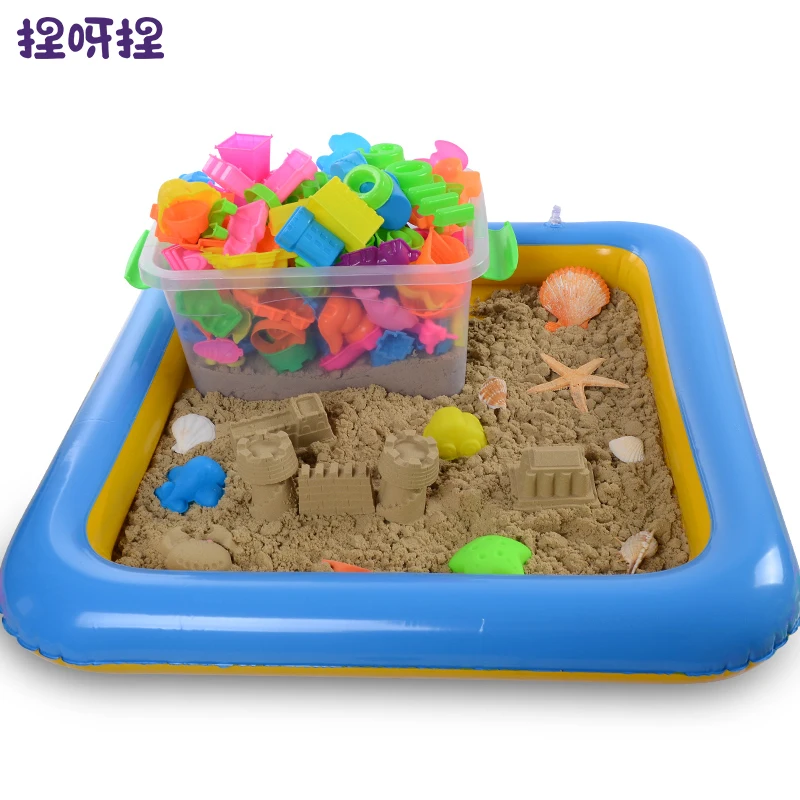 

Plastic Inflatable Sand Tray Mobile Table Kinetic Dynamic Educational Sand clay Amazing DIY Indoor Magic Playing Sand Clay Color