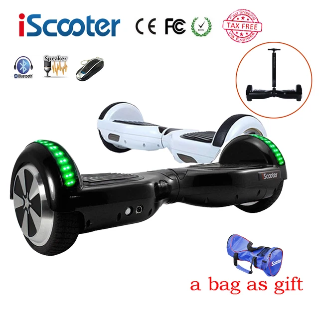 Best price at $190 Cheap iScooter hoverboard BT Electric Skateboard steering-wheel Smart 2 wheel self Balance Standing scooter hover board a bag as gift