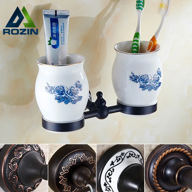

Modern Design Toothbrush Holder Bathroom Accessories Organizer Toothbrush Holder Ceramic Cup Wall Mount