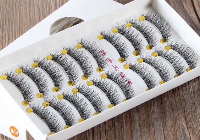 

M14# natural black cotton stalk Crisscross DIY false eyelashes as handmade fake eyelashes artificial eyelashes for beauty makeup