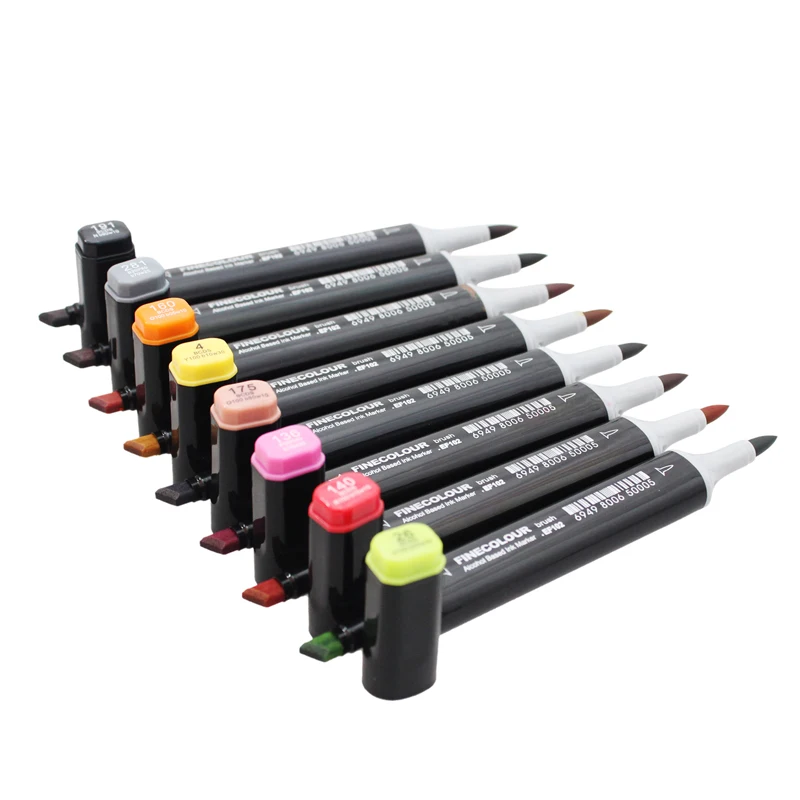 Двусторонние маркеры FINECOLOUR 36 48 60 72 цветов кисть манга спиртовые скетч для дизайна