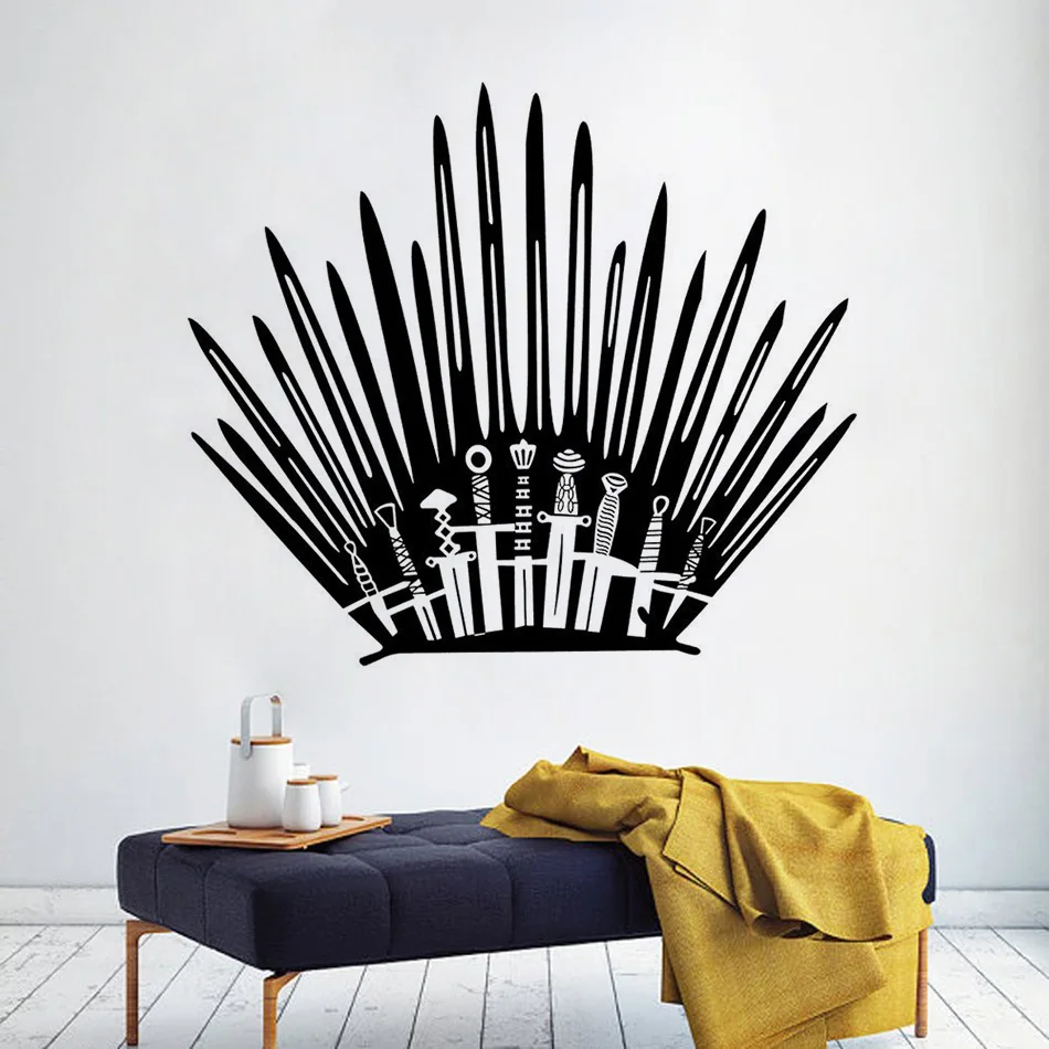 

Game of Thrones Vinyl Decals Popular Games Wall Art Sticker Iron Throne Toilet Murals Game Of Thrones Boys Room Decoration AZ646