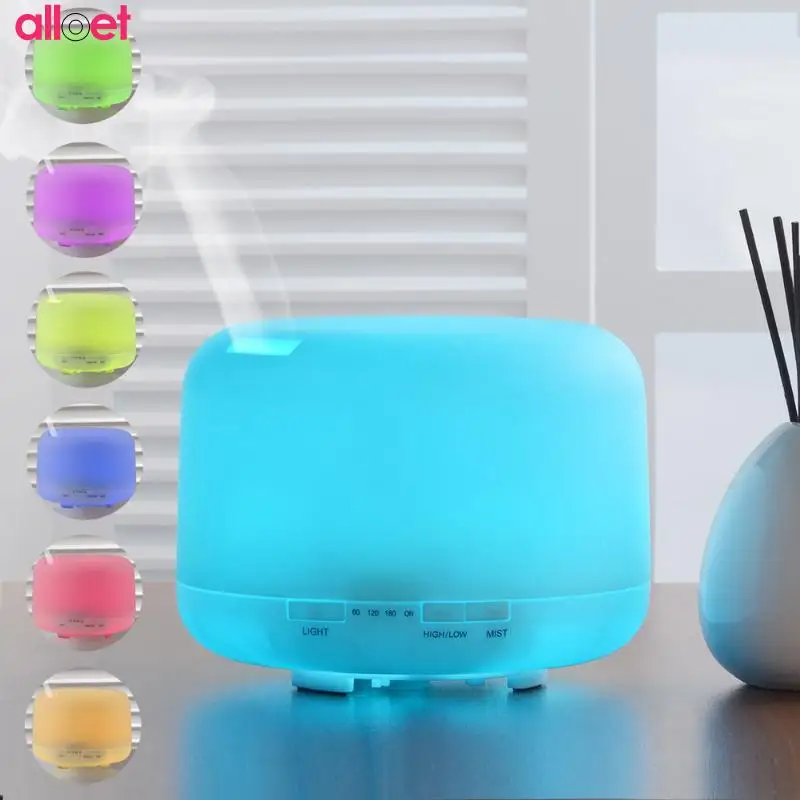 

500ml Aromatherapy Essential Oil Diffuser Ultrasonic Air Humidifier 7 Color Changing lamps US Plug for household with 4 Timer Se