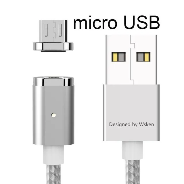 Wsken Mini 2 Магнитный usb кабель для зарядки Micro usb type C шнур для быстрой зарядки для iPhone 7 6s Магнитный штекер магнитные кабели - Цвет: Micro USB Cable