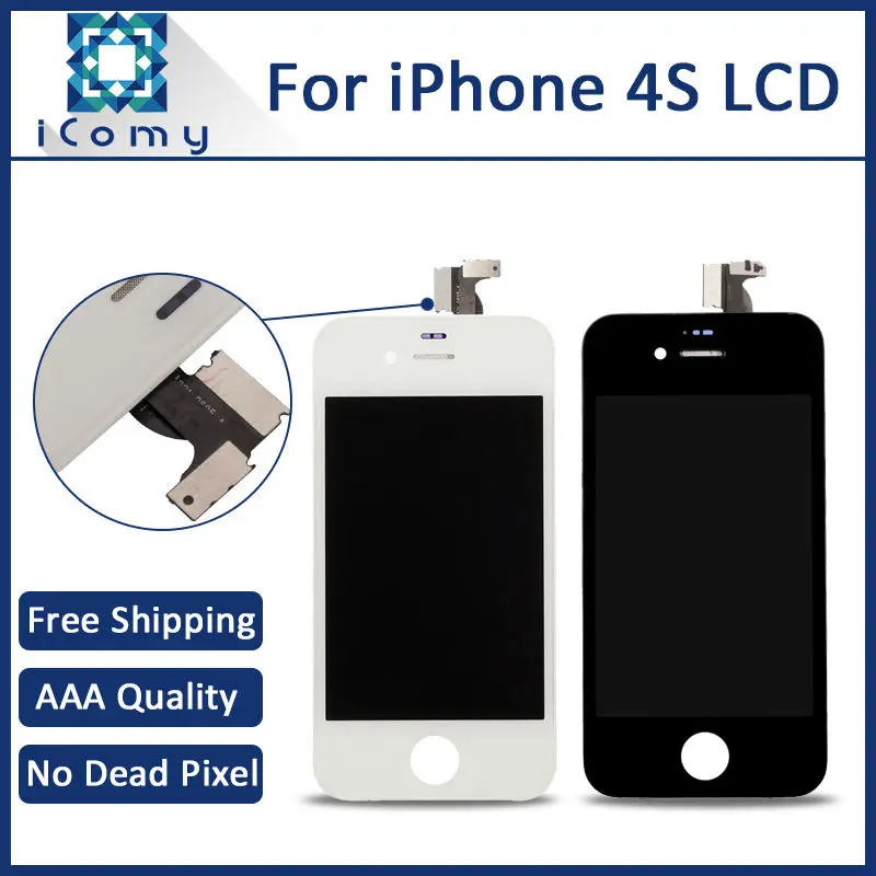 10PCS LOT Replacement Part For iPhone 4S LCD Display and Touch Screen Digitizer Assembly AAA Quality