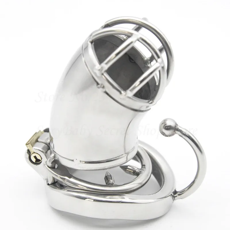 Stainless Steel Male Chastity Devices with Anti-Shedding Ring,Cock Cage With Arc Ring,Chastity Lock,Penis Rings Sex Toys For Men