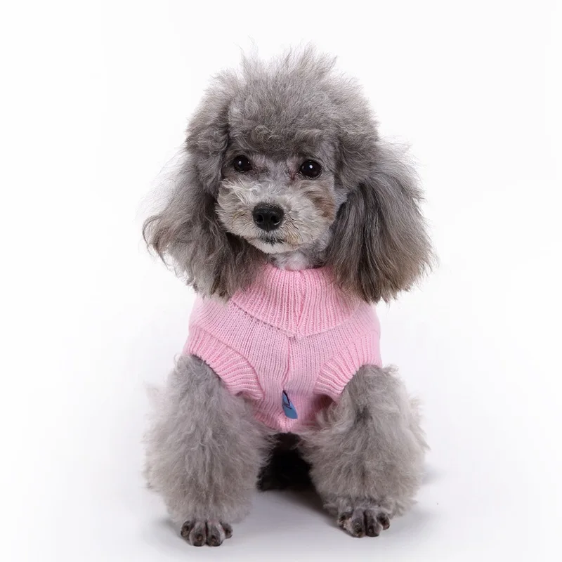 Маленький свитер собаки котенок с высоким, плотно облегающим шею воротником, пуловер Одежда для щенка, котика свитер зимняя куртка вязаный костюм Одежда для домашних животных