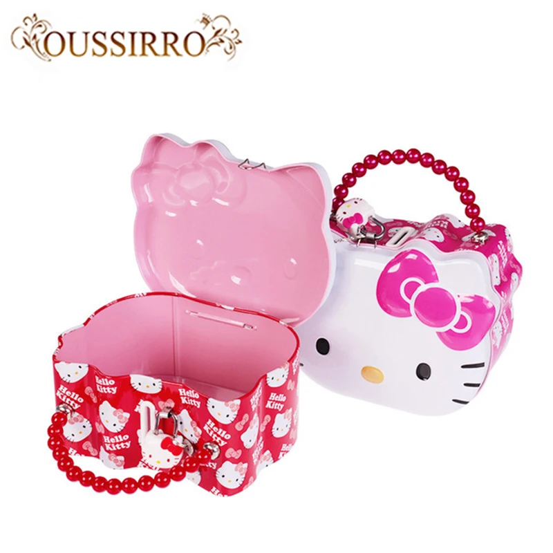 

Hello kitty Piggy Figurine Cash Box Of Metal Bank Figurine Saving Money Box Decoration Box For Home Decoration Gift For Children