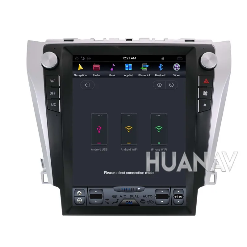 Perfect Tesla style 12.1" Car GPS Navigation Head Unit Android6.0 Car DVD player GPS navigation for Toyota Camry Aurion 2015 2016 2017 5
