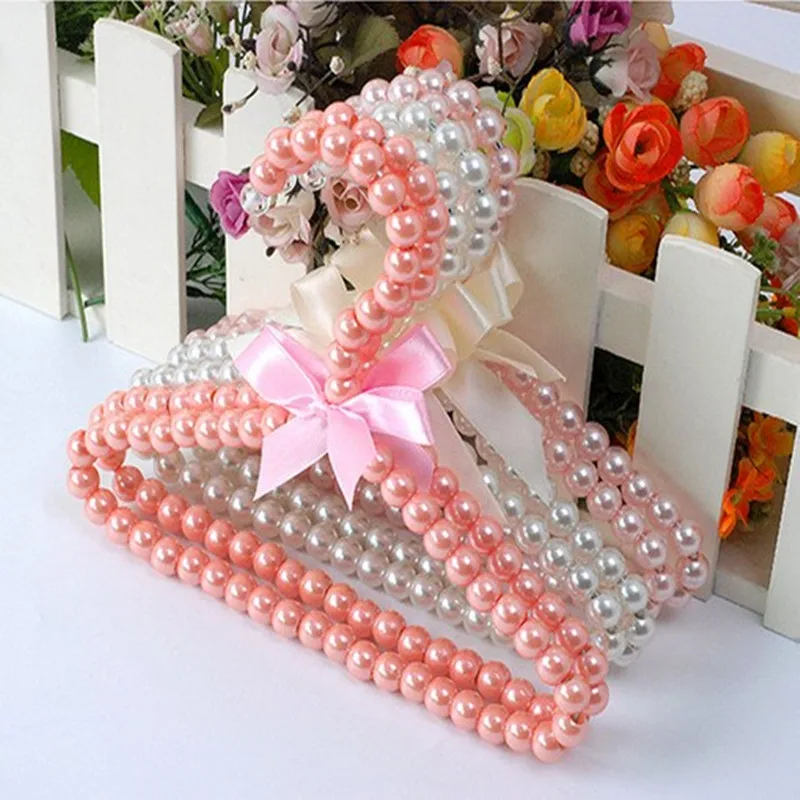 Lovd Lovf 5pcs/lot New Dog Clothes Hangers Pearl White/Pink Pet