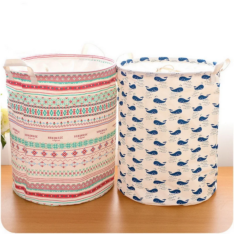 1 stks Unieke Opvouwbare Katoen Linnen Kleren Wassen Wasmand Bag