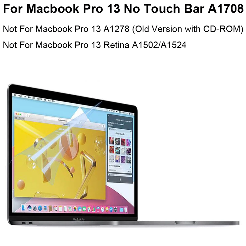 Антибликовая глянцевая Защитная пленка для Экран протектор macbook Pro 13 без TouchBar A1708