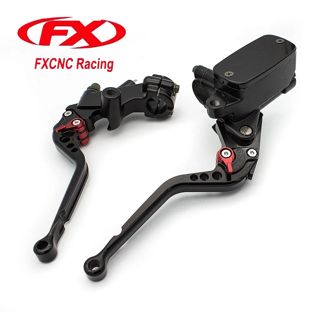 Motorcycle Hydraulic Brake Clutch Levers Master Cylinder Reservoir Set