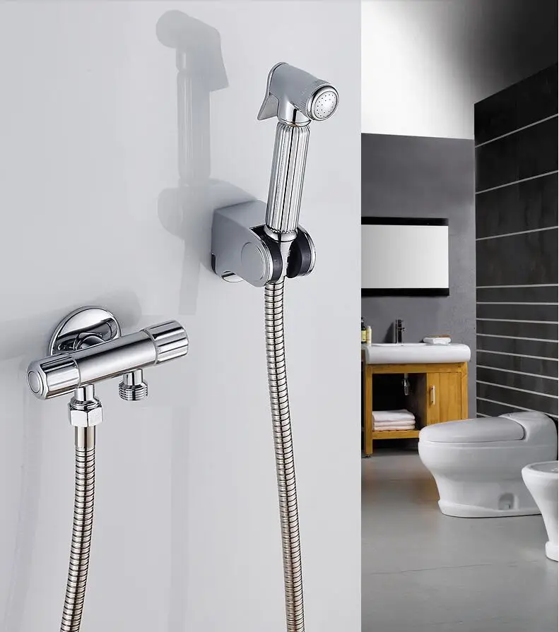 Brass chrome shattaf Women Hand held Bidet Shower set Mixer Portable