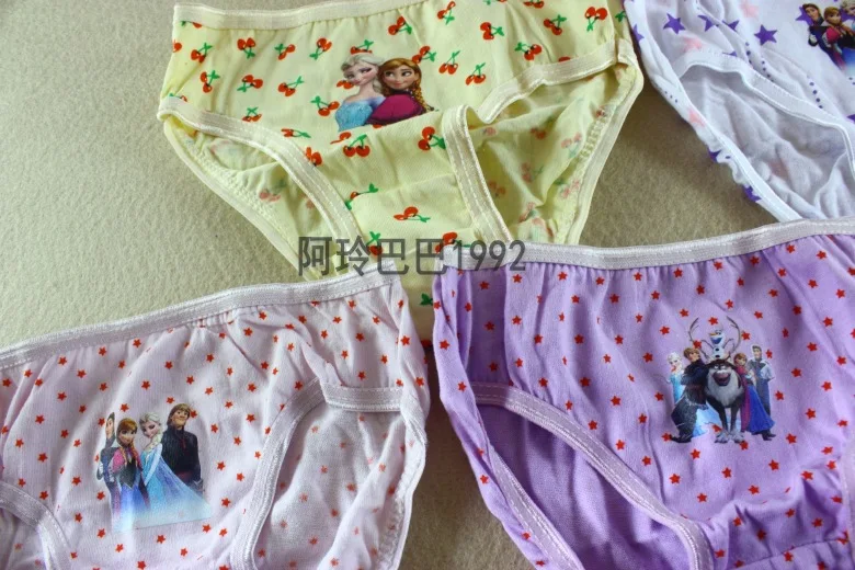 NEW Beautiful Gift Pack Girls Elsa Anna Cartoon Briefs Top Quality Kids Snow Cotton Underwear Mixed Colors Cute Panties 6Pcs/lot