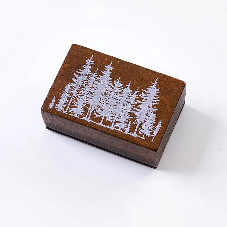 Forest Vintage Cute Diy Wooden Rubber Stamps Diary Scrapbooking Stamps Set For Kids School Diy Cards Crafting - Цвет: L