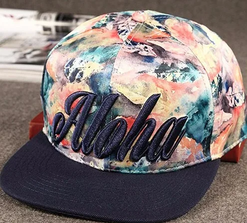 Цветок Aloha дети взрослые Snapback мультфильм Вышивка Дети хлопок бейсбольная кепка Мальчики бейсболка для девочки кепки s хип-хоп шляпы - Цвет: Adult 58CM